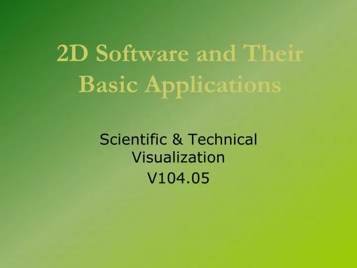 2d software and their basic applications