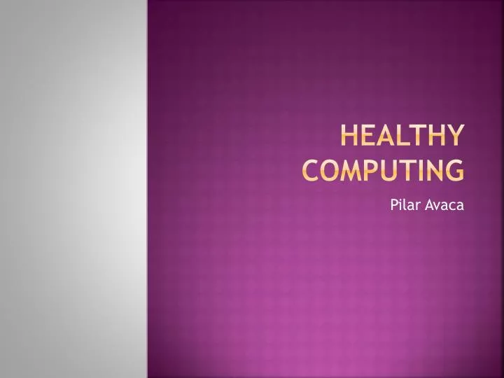 healthy computing