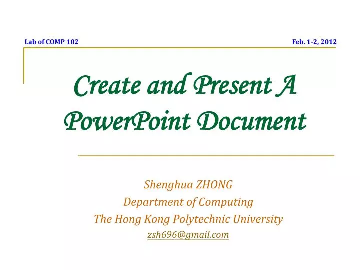 create and present a powerpoint document