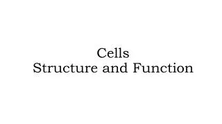 Cells Structure and Function