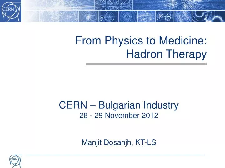 from physics to medicine hadron therapy