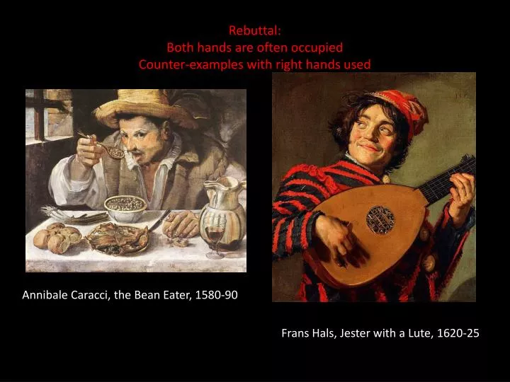 rebuttal both hands are often occupied counter examples with right hands used