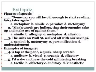 exit quiz