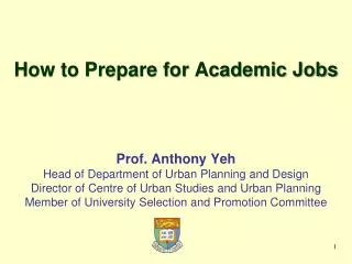 How to Prepare for Academic Jobs