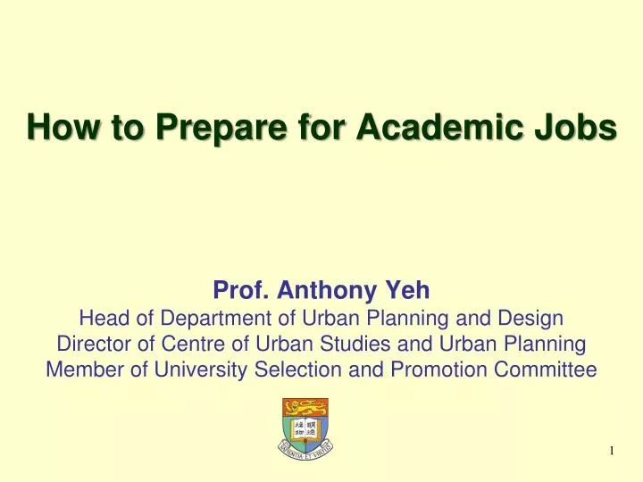 how to prepare for academic jobs