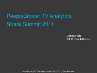 PeopleBrowsr TV Analytics Strata Summit 2011