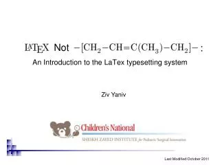 An Introduction to the LaTex typesetting system