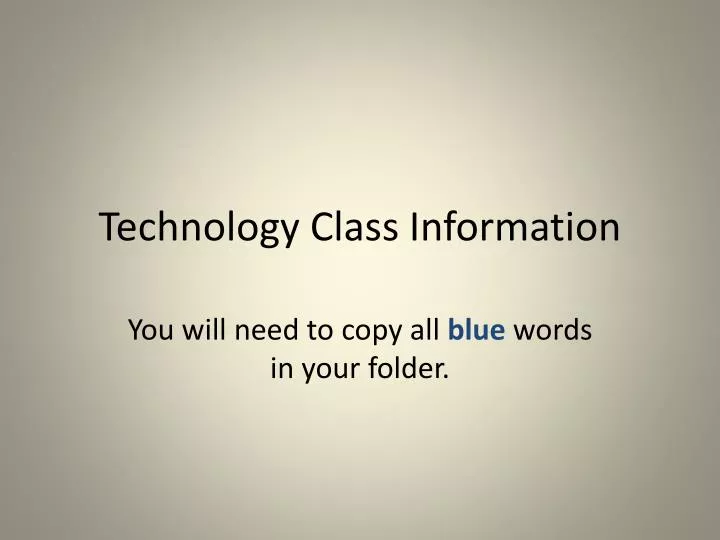 technology class information