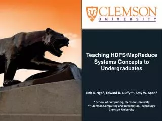 Teaching HDFS/MapReduce Systems Concepts to Undergraduates