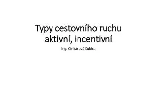 t ypy cestovn ho ruchu a ktivn incentivn