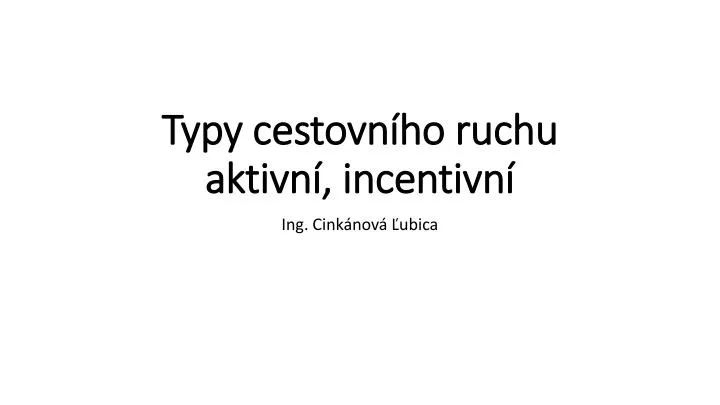 t ypy cestovn ho ruchu a ktivn incentivn