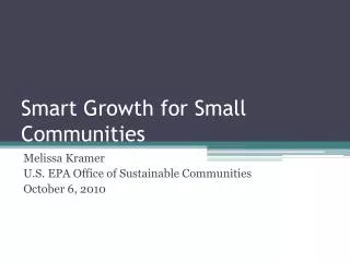 Smart Growth for Small Communities