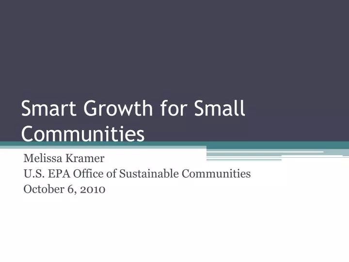 smart growth for small communities