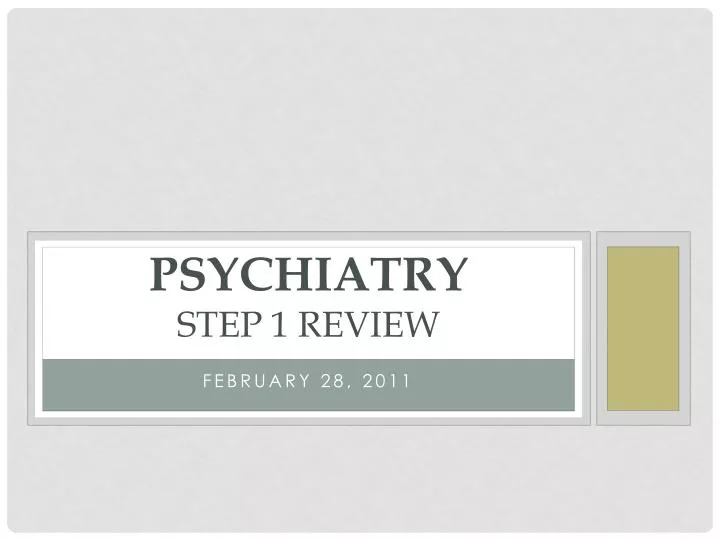 psychiatry step 1 review