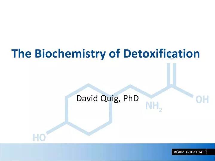 the biochemistry of detoxification