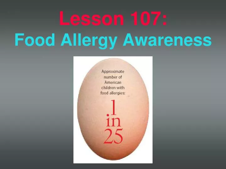 lesson 107 food allergy awareness