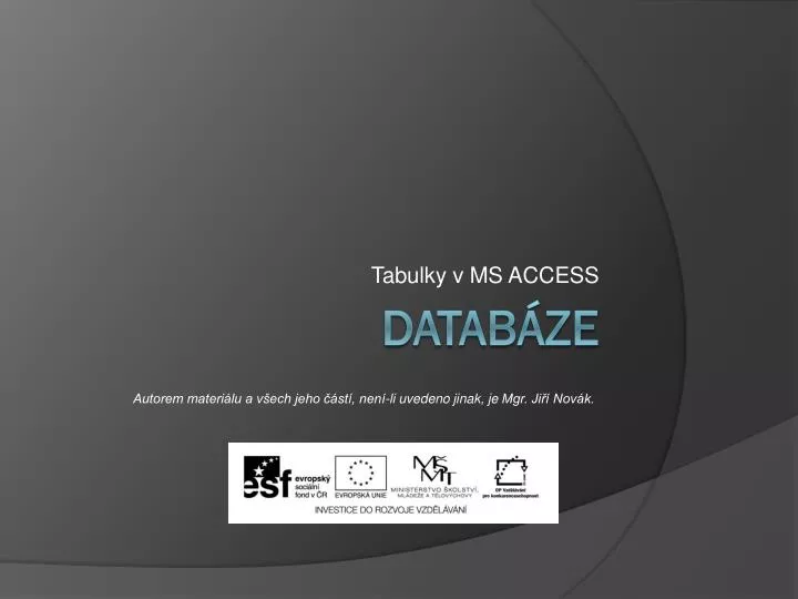 tabulky v ms access
