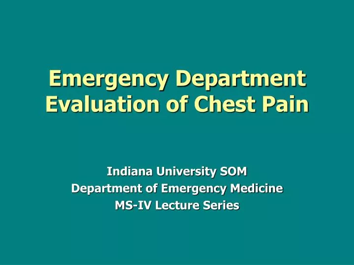 emergency department evaluation of chest pain