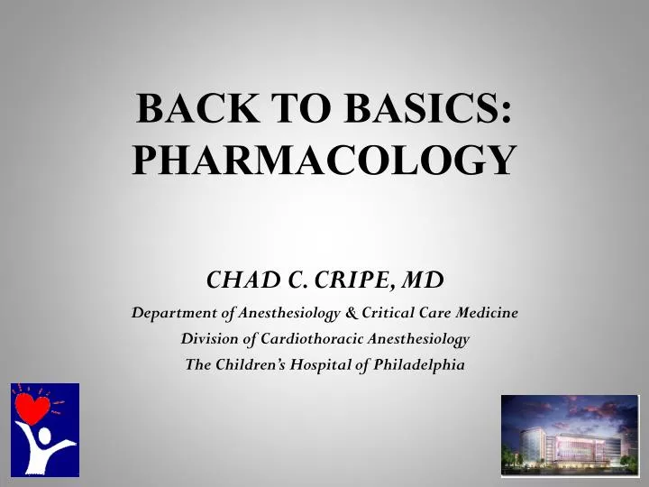 back to basics pharmacology
