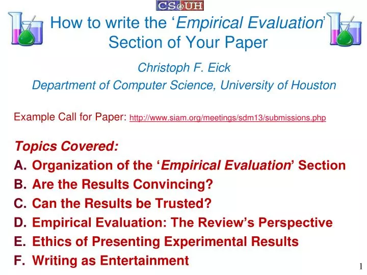 how to write the empirical evaluation section of your paper