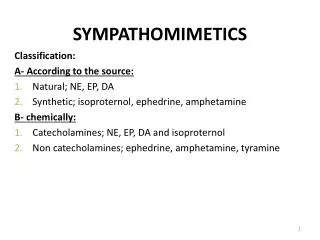 SYMPATHOMIMETICS