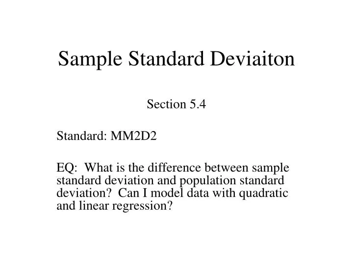 sample standard deviaiton