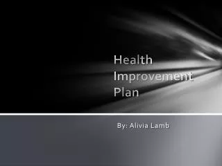 Health Improvement Plan