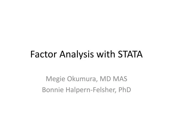 factor analysis with stata