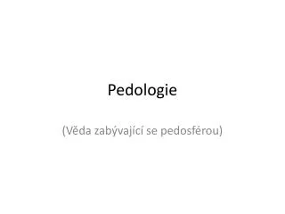 Pedologie