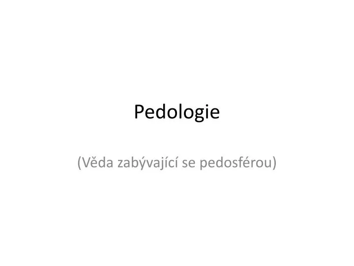 pedologie