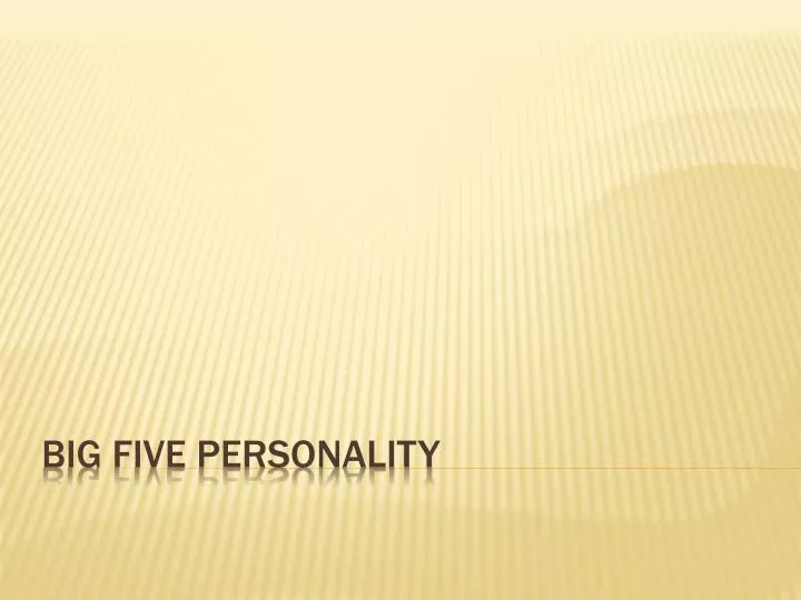 big five personality