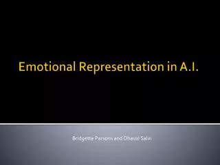 Emotional Representation in A.I.