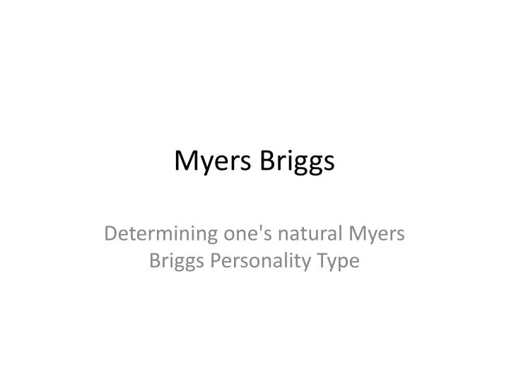 myers briggs