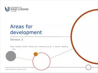 Areas for development