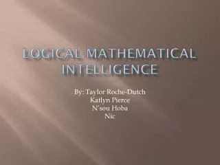 Logical-Mathematical Intelligence