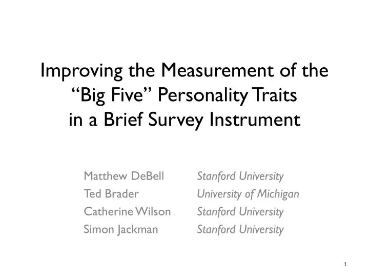 improving the measurement of the big five personality traits in a brief survey instrument