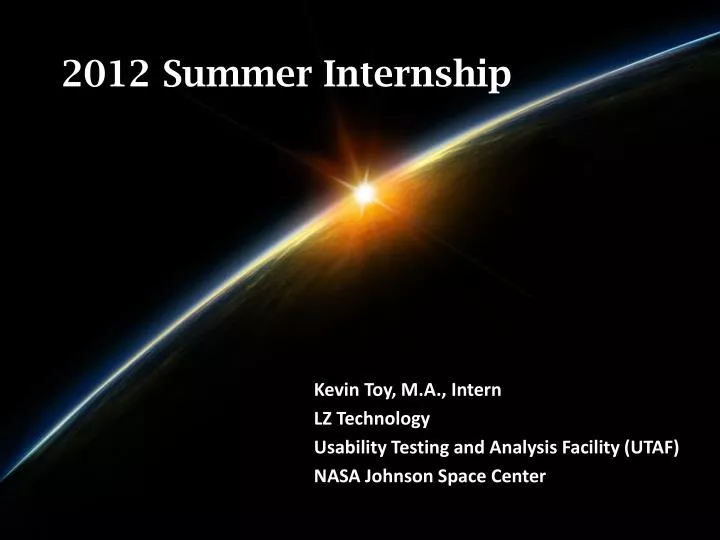 2012 summer internship