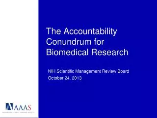 The Accountability Conundrum for Biomedical Research
