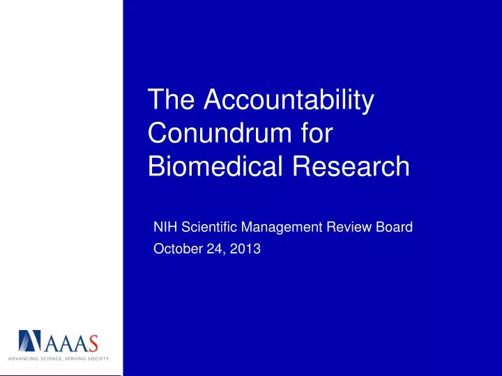 the accountability conundrum for biomedical research