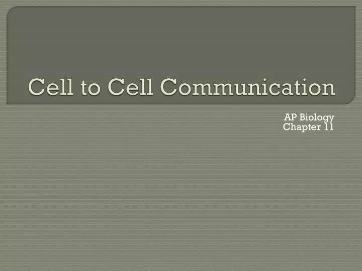 cell to cell communication