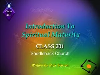 Introduction To Spiritual Maturity