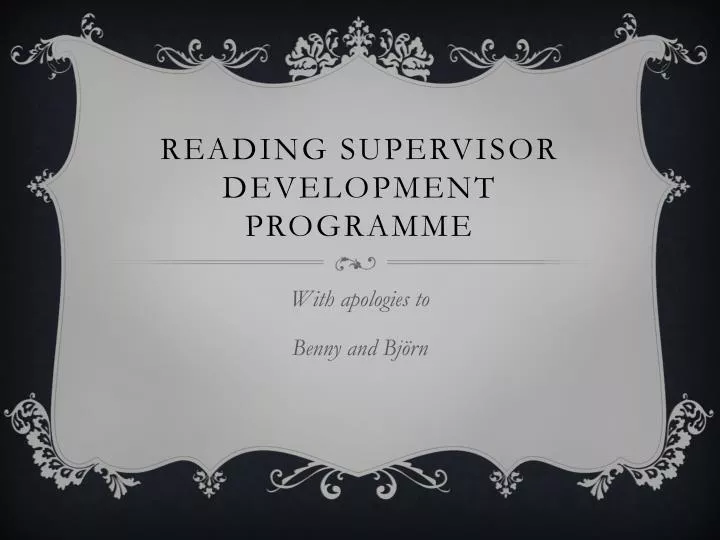 reading supervisor development programme