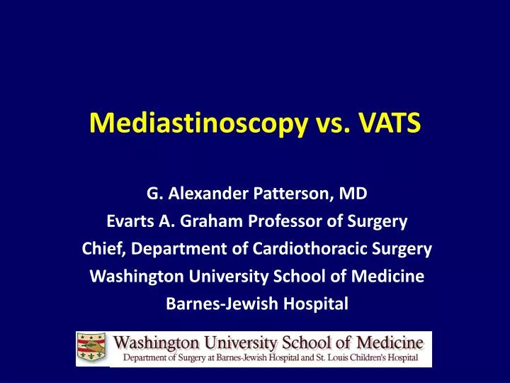 mediastinoscopy vs vats