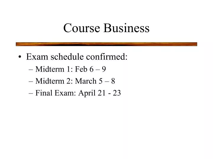course business