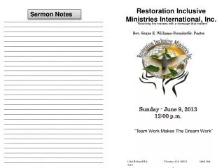 Sermon Notes