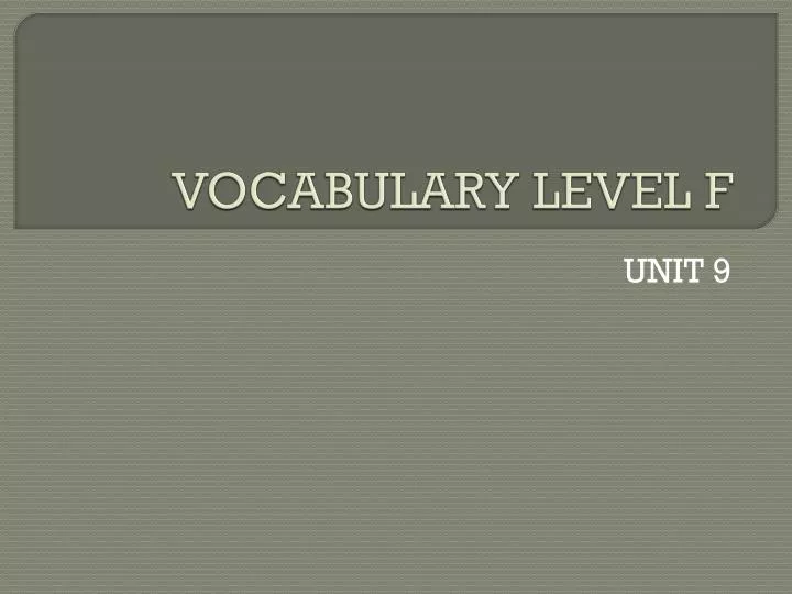 vocabulary level f