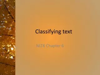 Classifying text