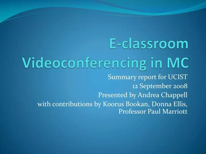 e classroom videoconferencing in mc