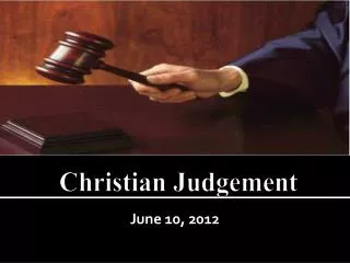 Christian Judgement