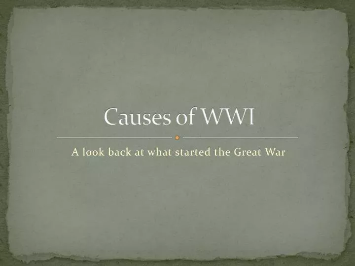 causes of wwi